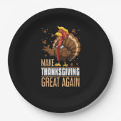 Maak Thanksgiving weer geweldig Grappig Turkije Tr Papieren Bordje (Voorkant)