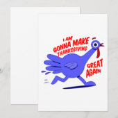 maak thanksgiving weer geweldig grappige kalkoen kaart (Voorkant / Achterkant)
