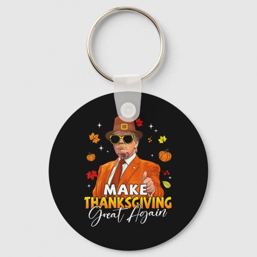 Maak Thanksgiving weer geweldig Herfst Herfst Herf Sleutelhanger (Voorkant)
