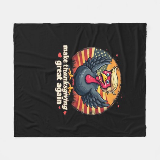Maak Thanksgiving weer geweldig Thanksgiving Class Fleece Deken (Voorkant (Horizontaal))