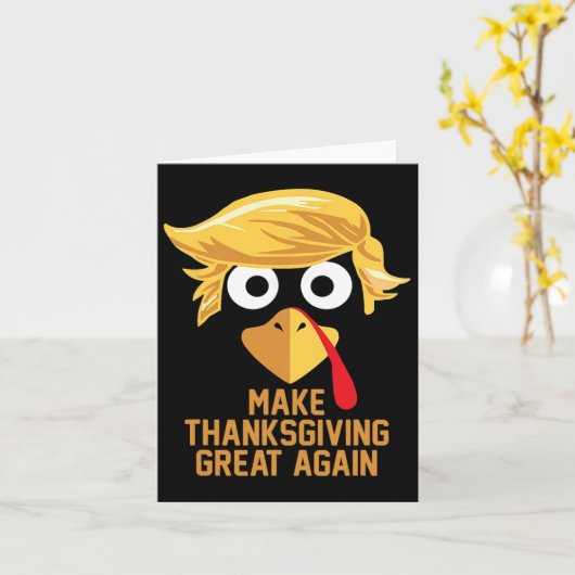 Maak Thanksgiving weer geweldig, Trump Turkije gra Kaart (Gele Bloem)