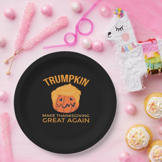 Maak Thanksgiving weer geweldig Trumpkin Boxy Papieren Bordje (Feest)