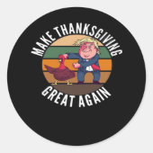 Maak Thanksgiving weer geweldig Trumpkin - Funny T Ronde Sticker (Voorkant)