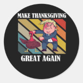 Maak Thanksgiving weer geweldig Trumpkin - Sloth & Ronde Sticker (Voorkant)
