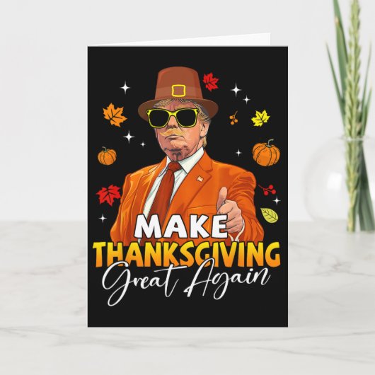 Maak Thanksgiving weer Groot Herfst Bladeren T Kaart (Voorkant)