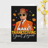 Maak Thanksgiving weer Groot Herfst Bladeren T Kaart (Gele Bloem)