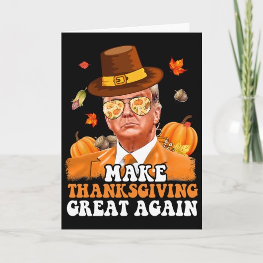 Maak Thanksgiving weer Groot Herfst Bladeren T Kaart (Voorkant)