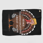 Maak Thanksgiving weer groot Trump Turkije 2024 Golfhanddoek (Horizontaal)