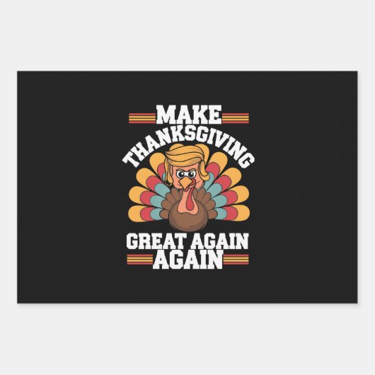Maak Thanksgiving weer groot Trump Turkije 2024 Inpakpapier Vel (Voorkant)