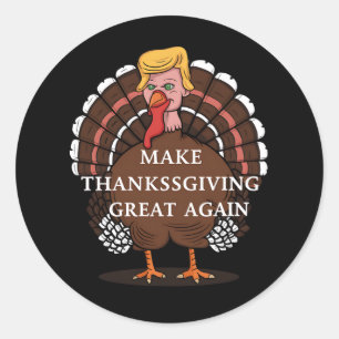 Maak Thanksgiving weer groot Trump Turkije 2024 Ronde Sticker