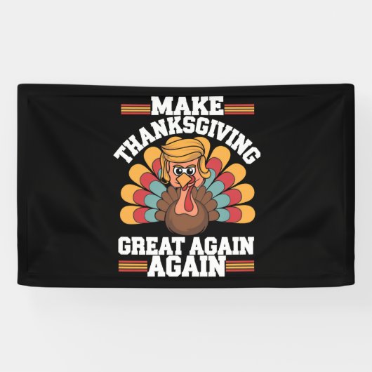Maak Thanksgiving weer groot Trump Turkije 2024 Spandoek (Horizontaal)