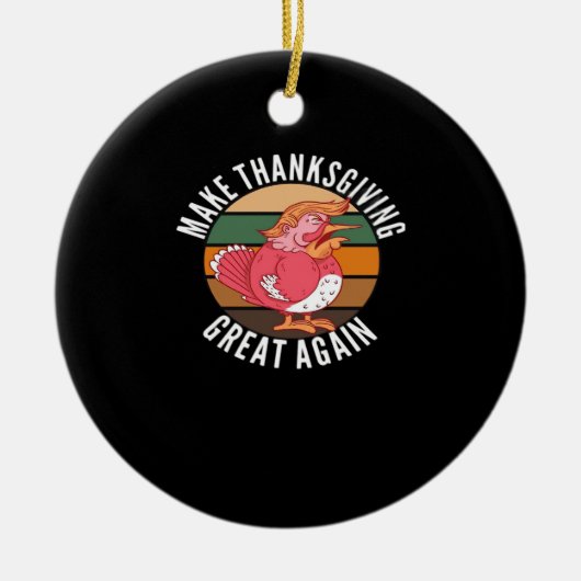 Maak Thanksgiving weer groot Trumpkin – Hallowee Keramisch Ornament (Voorkant)