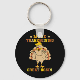 Maak Thanksgivingen weer geweldig Trump Turkije 20 Sleutelhanger