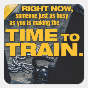 Maak tijd om te trainen - Workout Motivatie Vierkante Sticker