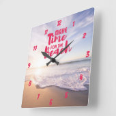 Maak tijd voor het strand vierkante klok (Hoek)