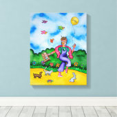 Maak tijd voor vrolijke momenten van Rita Loyd Canvas Afdruk (Insitu (Houten vloer))