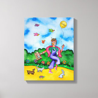 Maak tijd voor vrolijke momenten van Rita Loyd Canvas Afdruk