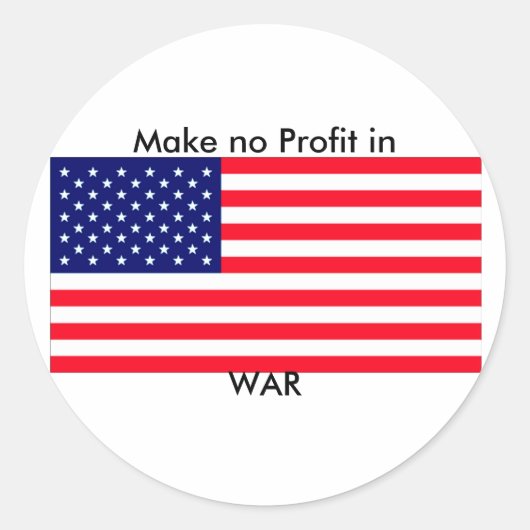 Maak tot geen Winst in jGibney van de OORLOG Gi Ronde Sticker (Voorkant)