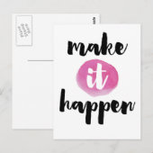 Maak tot het Citaat van het gebeuren Briefkaart (Voorkant / Achterkant)