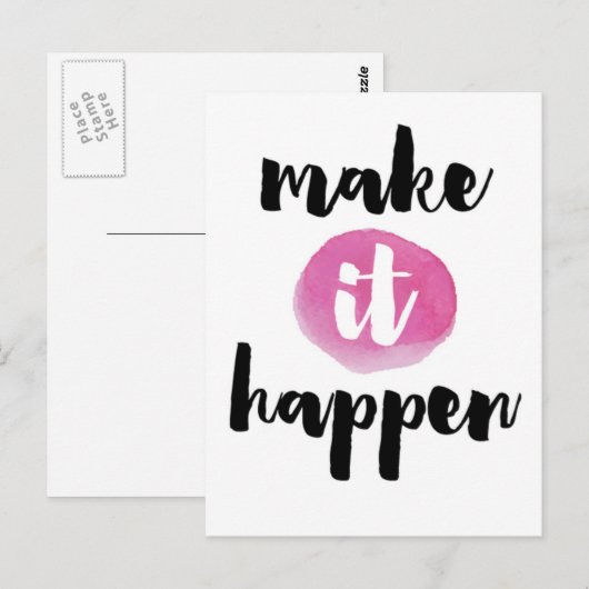 Maak tot het Citaat van het gebeuren Briefkaart (Voorkant / Achterkant)