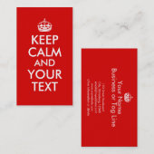 Maak tot Uw Eigen Levensonderhoud Kalm Gezegde Visitekaartje (Voorkant / Achterkant)