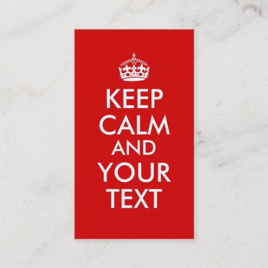 Maak tot Uw Eigen Levensonderhoud Kalm Gezegde Visitekaartje (Voorkant)