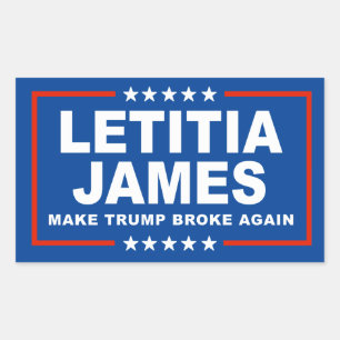 Maak Trump weer arm - Letitia James Rechthoekige Sticker