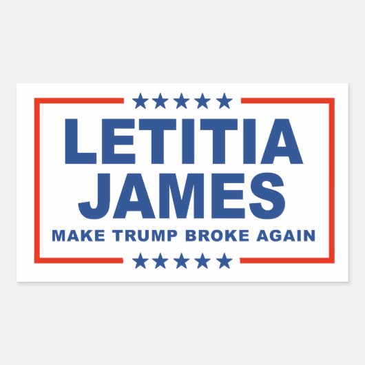 Maak Trump weer kapot - Letitia James Rechthoekige Sticker (Voorkant)