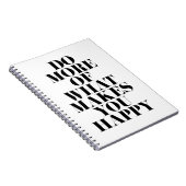 Maak u tevreden Minimale Motivatie Citaat Notitieboek (Rechterzijde)