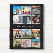 Maak uw aangepaste fotocollage herinneringen zwart fleece deken