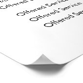 Maak uw aangepaste logo | Minimalistische prijswee Poster (Hoek)