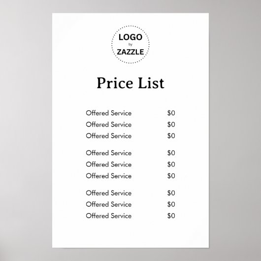 Maak uw aangepaste logo | Minimalistische prijswee Poster (Voorkant)