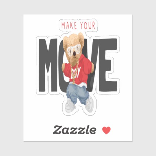 Maak uw Beer in beweging Sticker (Vel)