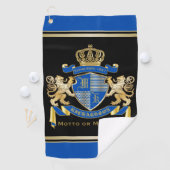 Maak uw blauwe japon van het wapenmonogram kroonem golfhanddoek (Insitu)