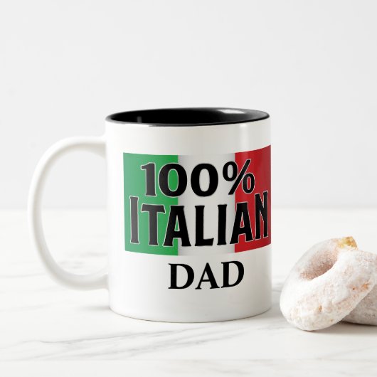 Maak uw eigen 100% Italiaanse vlag van Italië Tweekleurige Koffiemok (Met donut)