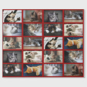 Maak uw eigen 10 foto-collage op donkerrood cadeaupapier (Vlak)