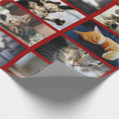 Maak uw eigen 10 foto-collage op donkerrood cadeaupapier (Hoek)