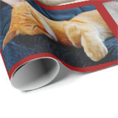 Maak uw eigen 10 foto-collage op donkerrood cadeaupapier (Rol Hoek)