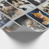 Maak uw eigen 10 foto-collage op grijs cadeaupapier (Hoek)