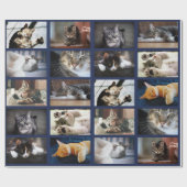 Maak uw eigen 10 foto-collage op Navy Blue Cadeaupapier (Vlak)