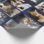 Maak uw eigen 10 foto-collage op Navy Blue Cadeaupapier (Hoek)