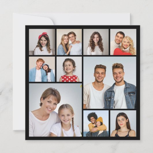 Maak uw eigen 10 foto collage wenskaart (Voorkant)