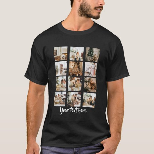 Maak uw eigen 12 Sjabloon van de Fototekst Persoon T-shirt (Voorkant)