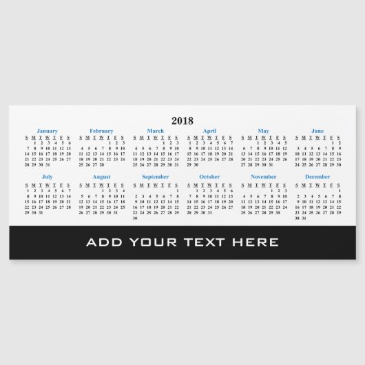 Maak uw eigen 2018 kalender op magneetkaart (Voorkant)