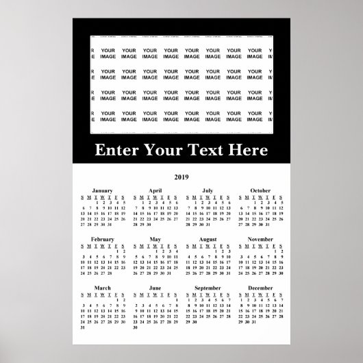 Maak uw eigen 2019 aangepaste kalenderposter poster (Voorkant)