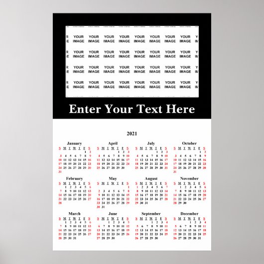 Maak uw eigen 2021 aangepaste kalenderposter poster (Voorkant)