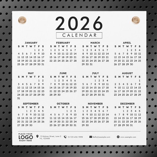 Maak uw eigen 2026 zakelijke logo-agendacalender
