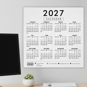 Maak uw eigen 2027 Zakelijke Logo Agenda Kalender Perfect Poster
