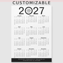 Maak uw eigen 2027 zakelijke logo-agendacalender