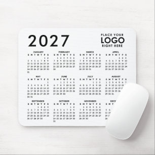 Maak uw eigen 2027 zakelijke logo-agendakalender muismat